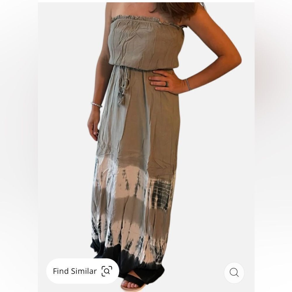 🌿 SHE + SKY Strapless Tie-Dye Maxi Dress | Size S | NWT